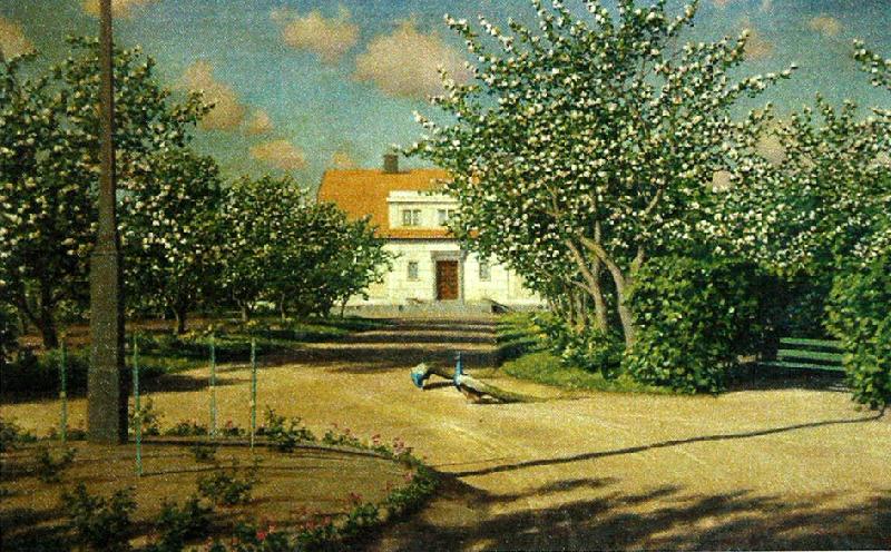 johan krouthen familjen svenfelts villa i ljungsbro Sweden oil painting art